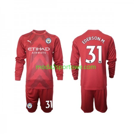 Koszulka Manchester City Ederson M 31 Bramkarska Dziecięcy Domowe Stroje Piłkarskie 2022/23 Długi Rękaw